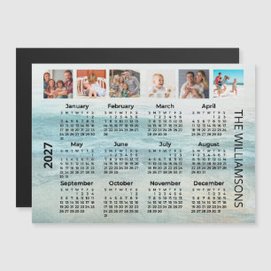 Carte Magnétique Calendrier magnétique de plage 2027 Six Photos