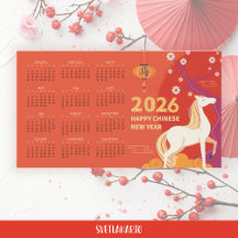 Calendrier magnétique du Nouvel An chinois 2026 de