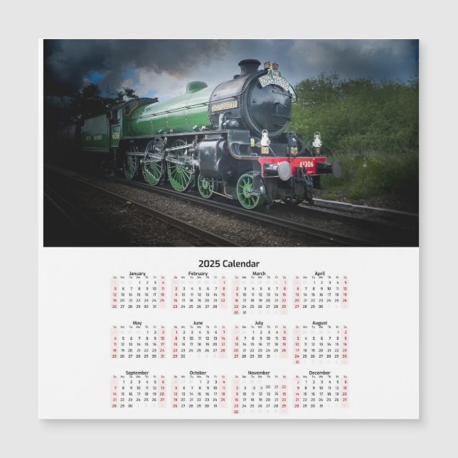 Carte Magnétique Calendrier magnétique du train à vapeur Royal Wind (Devant)