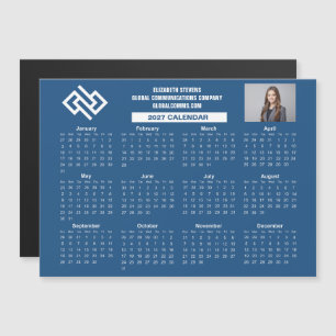 Carte Magnétique Calendrier Magnétique Entreprise Bleu 2027 Personn