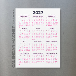 Carte Magnétique Calendrier Magnétique Féminin Simple Rose 2027