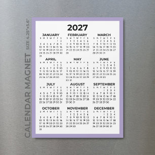 Carte Magnétique Calendrier Magnétique Lavande Vue Annuelle 2027