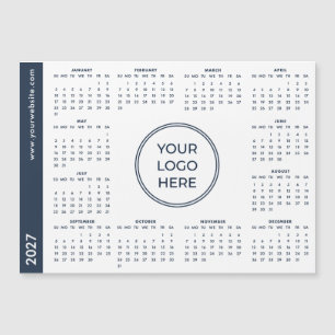Carte Magnétique Calendrier magnétique Logo Entreprise Bleu Blanc 2