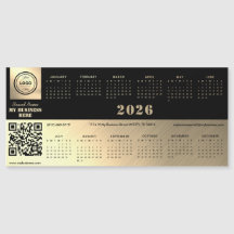 Calendrier magnétique noir et or professionnel gén