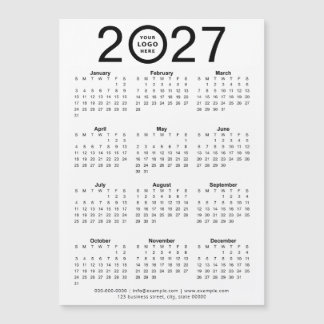 Carte Magnétique Calendrier Magnétique Personnalisé 2027 Avec Logo