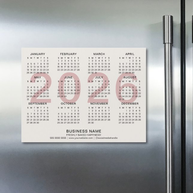 Carte Magnétique Calendrier magnétique personnalisé de l'entreprise (Custom Business 2026 Magnetic Calendar)