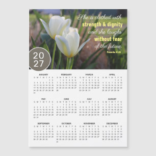 Carte Magnétique Calendrier magnétique Tulipe 2027 Proverbes 31:25