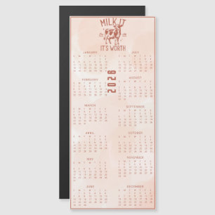 Carte Magnétique Calendrier marron 2026 'Tirez-en tout le jus'