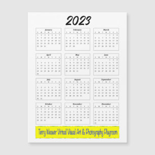 Carte Magnétique Calendrier mensuel de base 2023 avec logo horizont