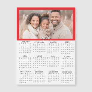 Carte Magnétique Calendrier mini personnalisé 2026 avec photos