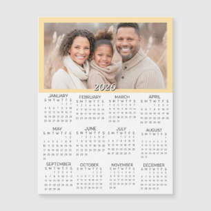 Carte Magnétique Calendrier mini personnalisé avec photos 2026