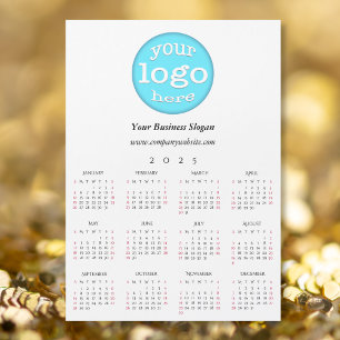 Carte Magnétique Calendrier Office 2025 du logo d'entreprise person