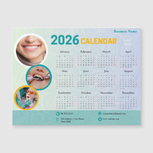 Carte Magnétique Calendrier personnalisé 2026 pour cabinet dentaire