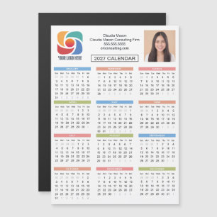 Carte Magnétique Calendrier personnalisé 2027 Entreprise Logo Socié