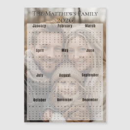 Carte Magnétique Calendrier photo des fêtes de fin d'année 2026