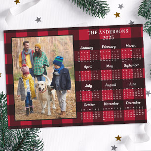 Carte Magnétique Calendrier photo personnalisé 2026 Red Buffalo Pla
