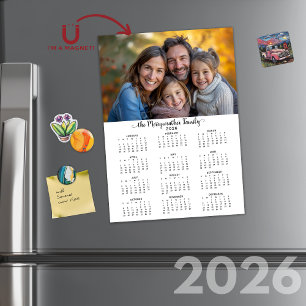 Carte Magnétique Calendrier photo simple minimaliste moderne 2026