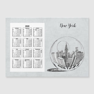 Carte Magnétique Calendrier Voyage Ville Année complète 2020