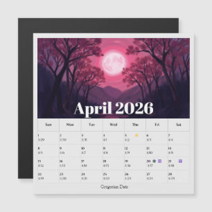 Carte Magnétique Calendrier zodiacal des phases lunaires sur 13 moi