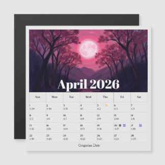 Carte Magnétique Calendrier zodiacal des phases lunaires sur 13 moi