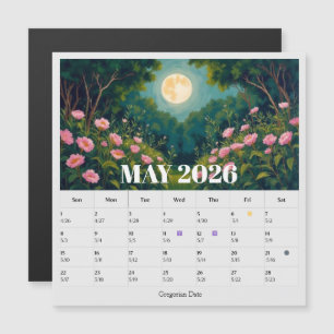 Carte Magnétique Calendrier zodiacal des phases lunaires sur 13 moi