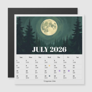 Carte Magnétique Calendrier zodiacal des phases lunaires sur 13 moi