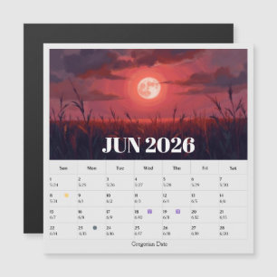 Carte Magnétique Calendrier zodiacal lunaire de 13 mois juin