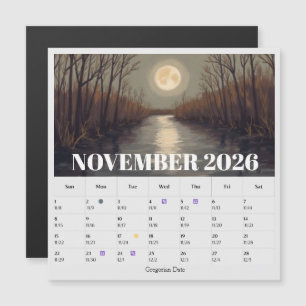 Carte Magnétique Calendrier Zodiaque des phases lunaires sur 13 moi