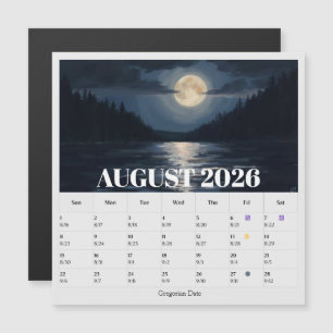 Carte Magnétique Calendrier Zodiaque des phases lunaires sur 13 moi