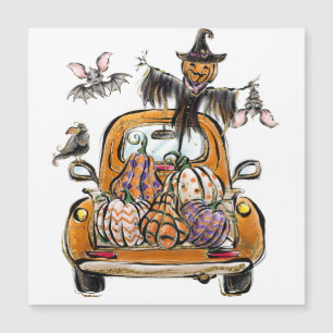 Carte Magnétique Camion de champ de citrouilles d'automne avec épou