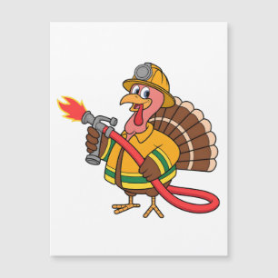 Carte Magnétique Camions de pompiers Pompiers Thanksgiving Dinde  