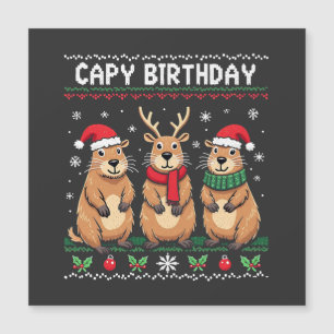 Carte Magnétique Capy Anniversaire Sweat de Noël Laid Capybara  