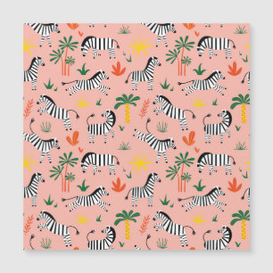 Carte Magnétique Caricature Zebras Funny Motif sans couture