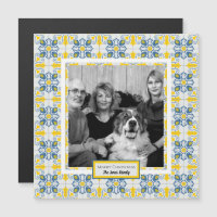 Carreaux portugais famille photo cadre de Noël