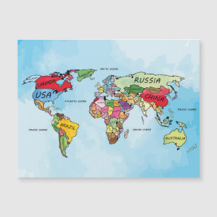 Carte magnétique Carte du monde