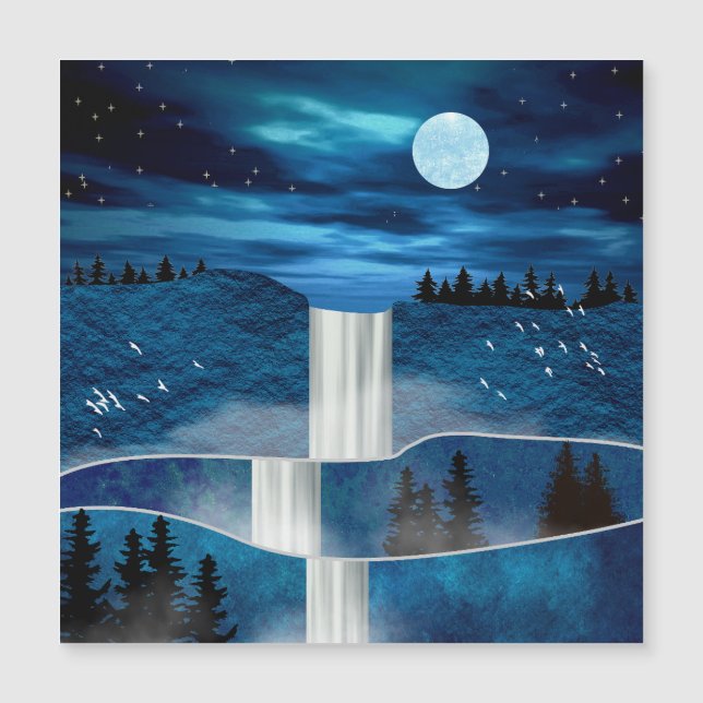 Carte Magnétique Cascade bleue (Devant)