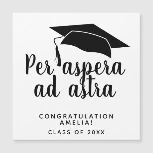 Carte Magnétique Casquette de citation latine Per aspera ad astra p