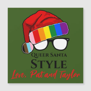 Carte Magnétique Casquette et lunettes de style Queer Père Noël