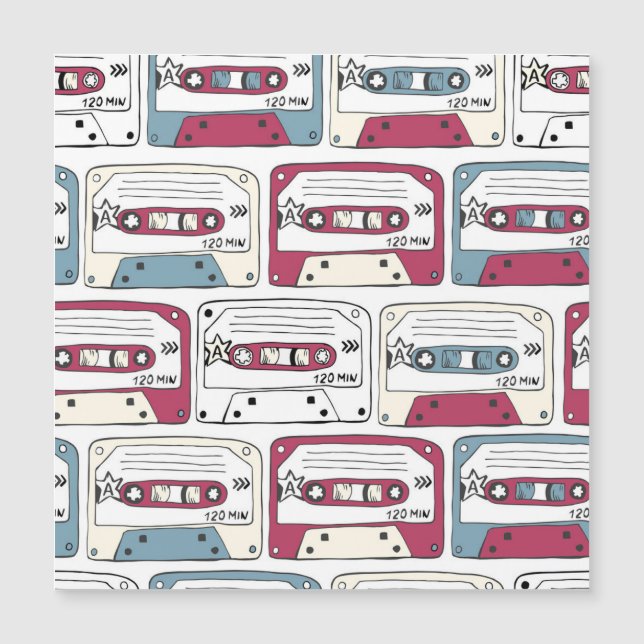Carte Magnétique Cassettes de musique rétro : Arrière - plan de roc (Devant)