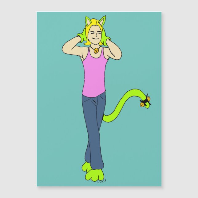 Carte Magnétique catgirl (Devant)