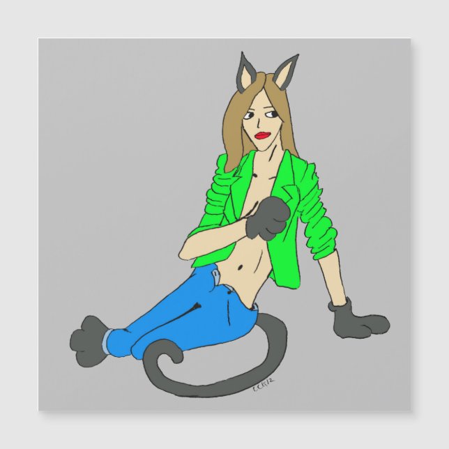 Carte Magnétique catgirl (Devant)