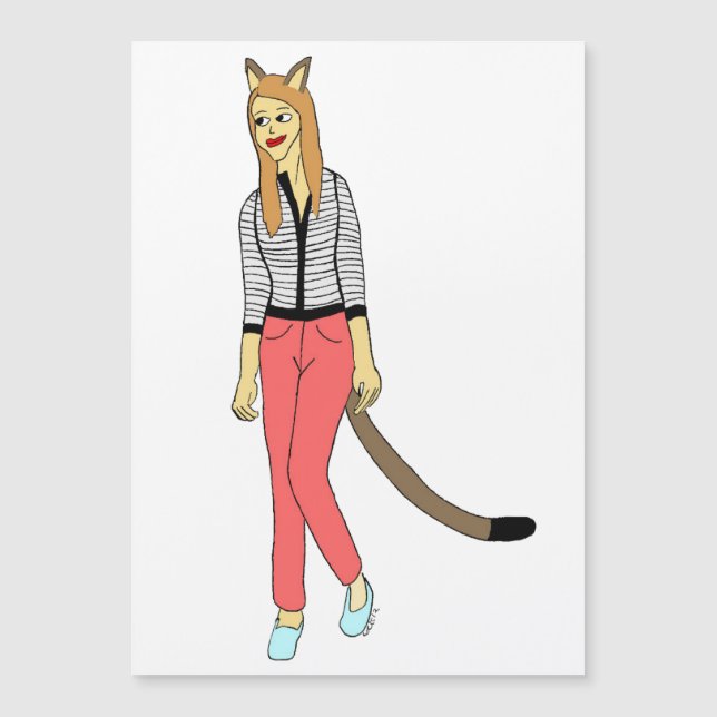 Carte Magnétique catgirl (Devant)