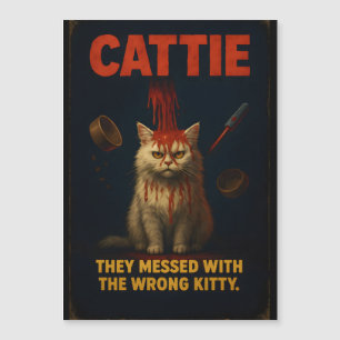 Carte Magnétique CATTIE – Parodie drôle et horrible de chat