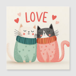 Carte Magnétique Célébrez l'amour avec deux chatons mignons