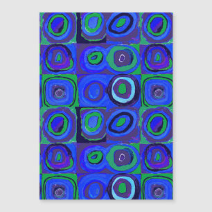 Carte Magnétique Cercle Carré Kandinsky Farbstudie Blue Quadrate