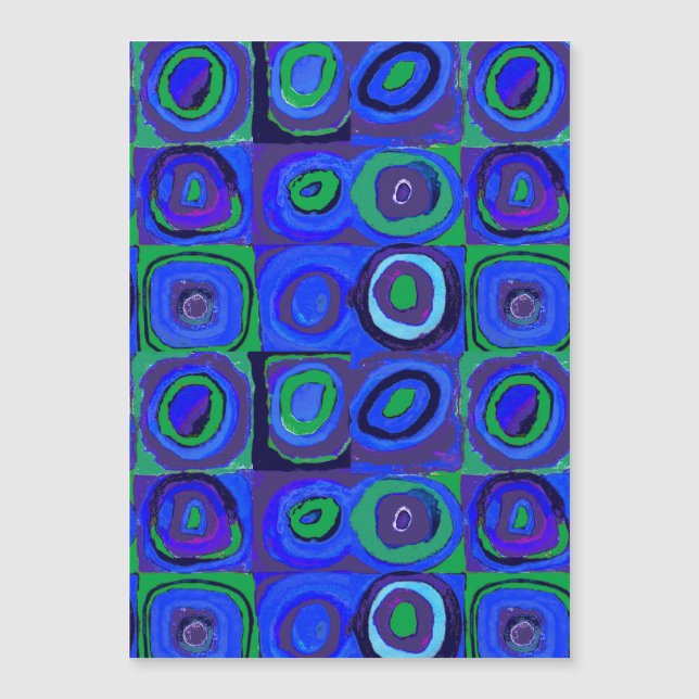 Carte Magnétique Cercle Carré Kandinsky Farbstudie Blue Quadrate (Devant)