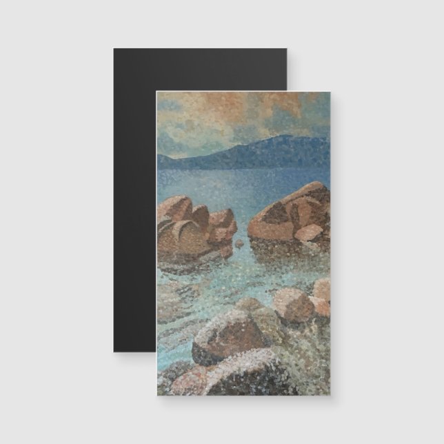 Carte Magnétique Cercle de Stones Lake Tahoe Impressionnisme (Devant / Derrière)