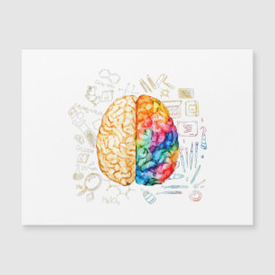 Carte Magnétique Cerveau Coloré - Science Et Art - Neuroscience Ne