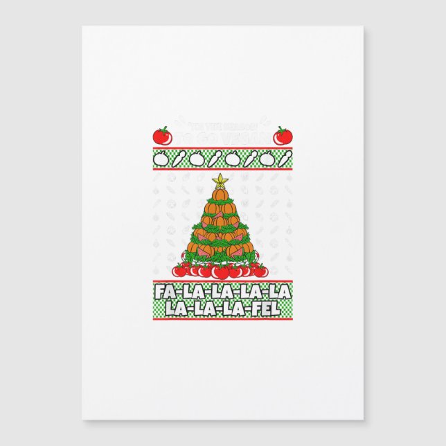 Carte Magnétique C'est La Saison De Noël Végan Pijama X-Mas Vég (Devant)