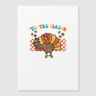 Carte Magnétique C'est la saison dinde café Thanksgiving automne ho